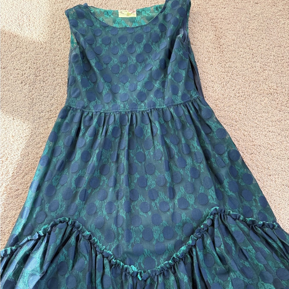 Mia Joy Joyfolie Girls’ Devin Peacock Lace Dress | Size 14